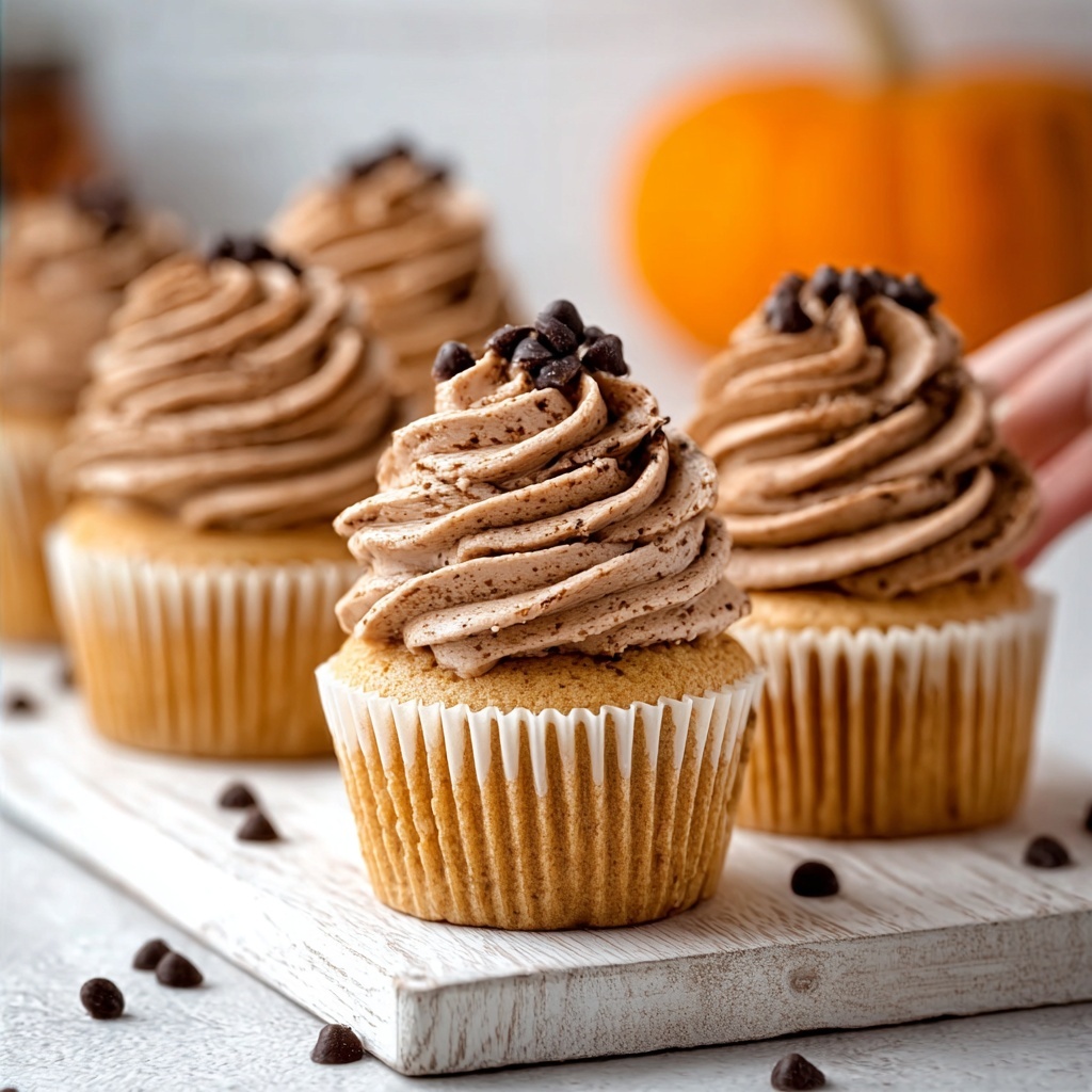 Pumpkin Chocolate Chip Cupcakes with Cinnamon Buttercream Recipe - Recipe Image