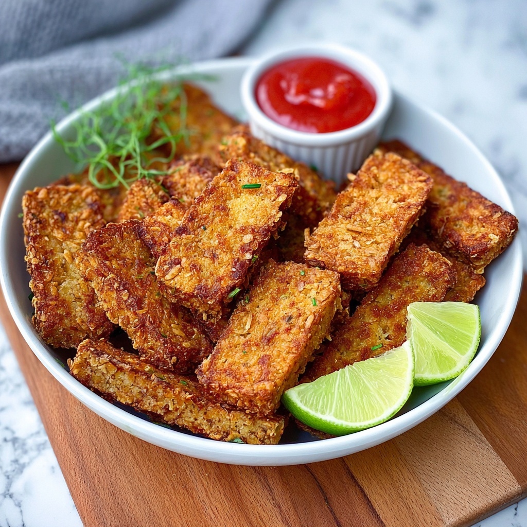Crispy Baked or Air-Fried Vegan Tofu Nuggets Recipe - Recipe Image
