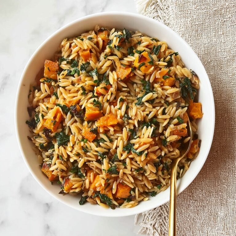 Orzo with Roasted Butternut Squash and Spinach Recipe