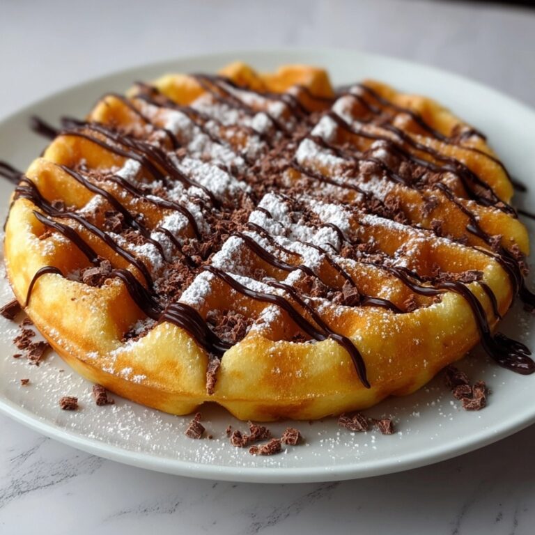 Crispy Homemade Funnel Cake with Chocolate Drizzle Recipe