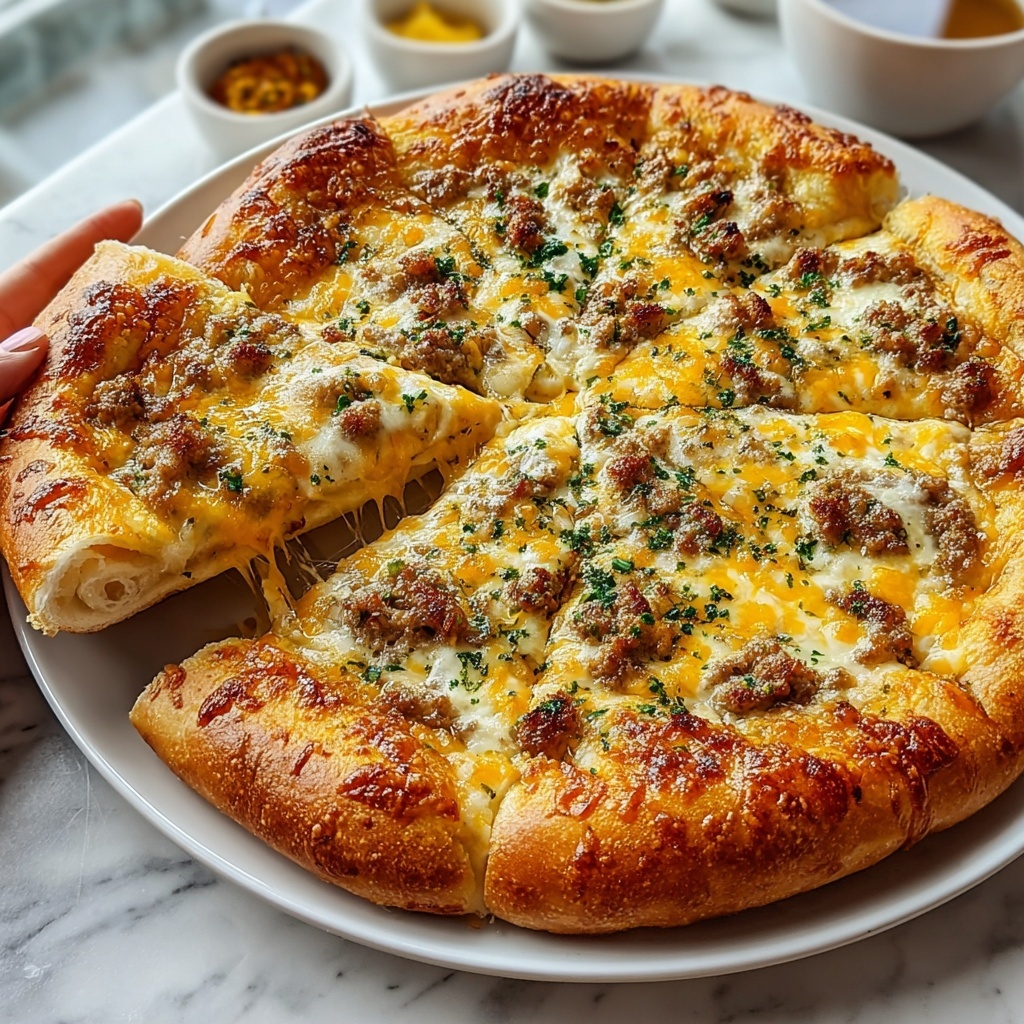 Sausage Gravy Crescent Roll Breakfast Pizza Recipe - Recipe Image