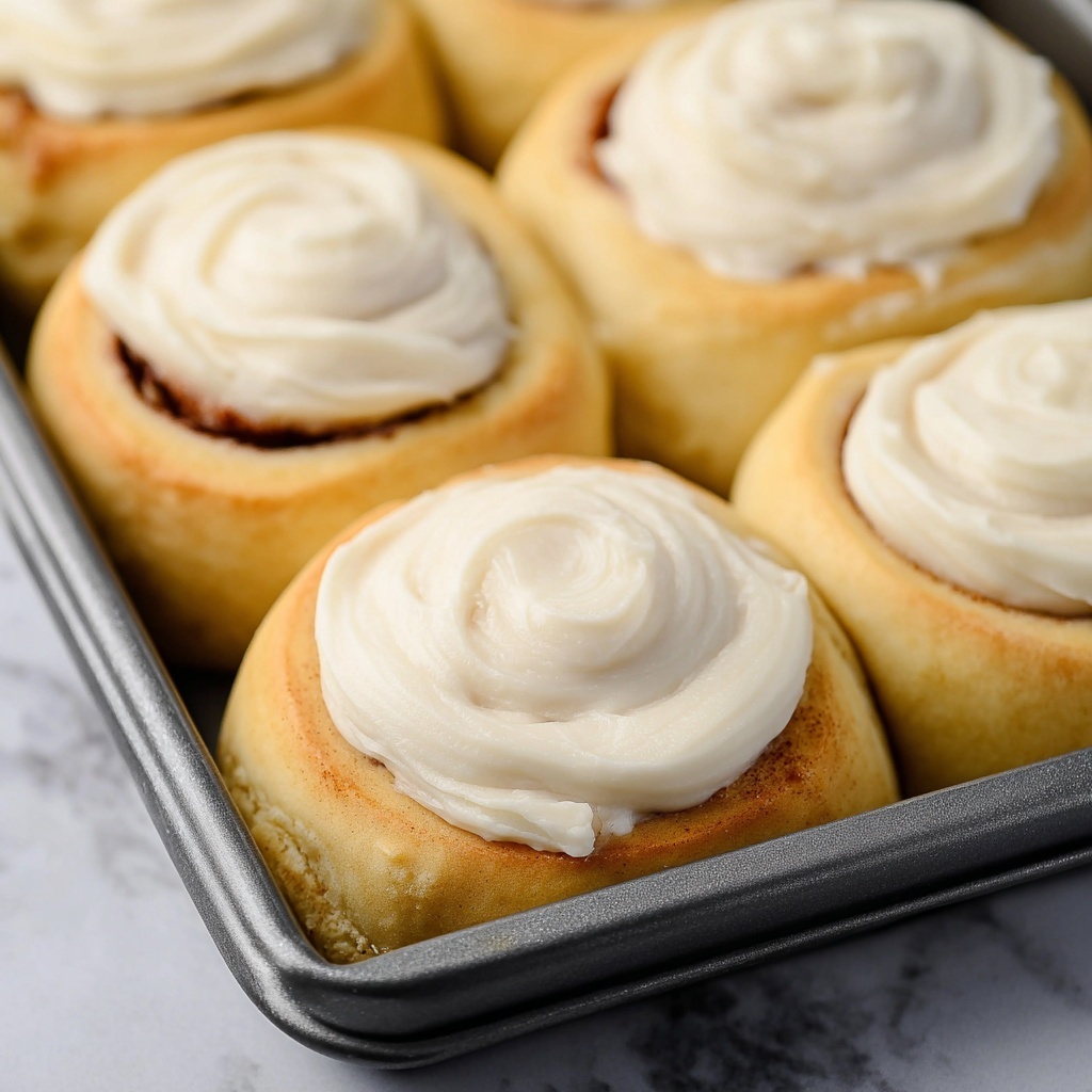 Homemade Cinnamon Rolls with Maple Cream Cheese Frosting Recipe - Recipe Image