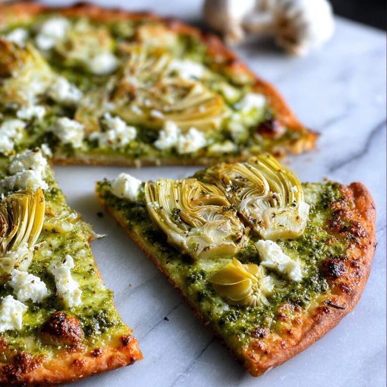 Green Pizza with Pesto, Feta & Artichokes Recipe