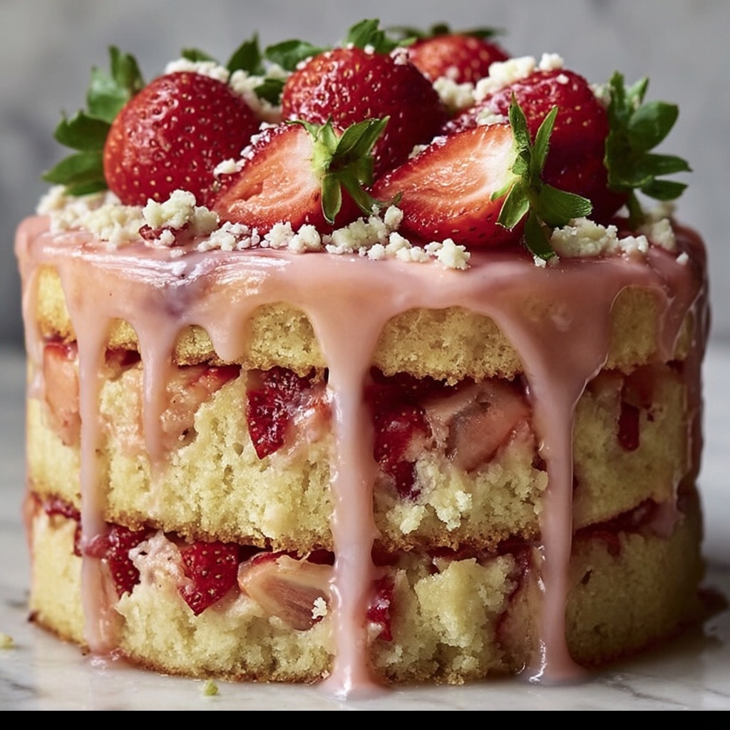 Strawberry Seismic Cake Recipe - Recipe Image