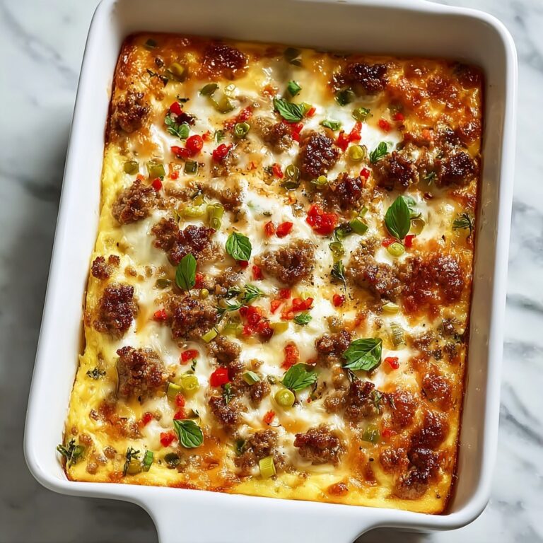 Cheesy Sausage Hashbrown Breakfast Bake Recipe