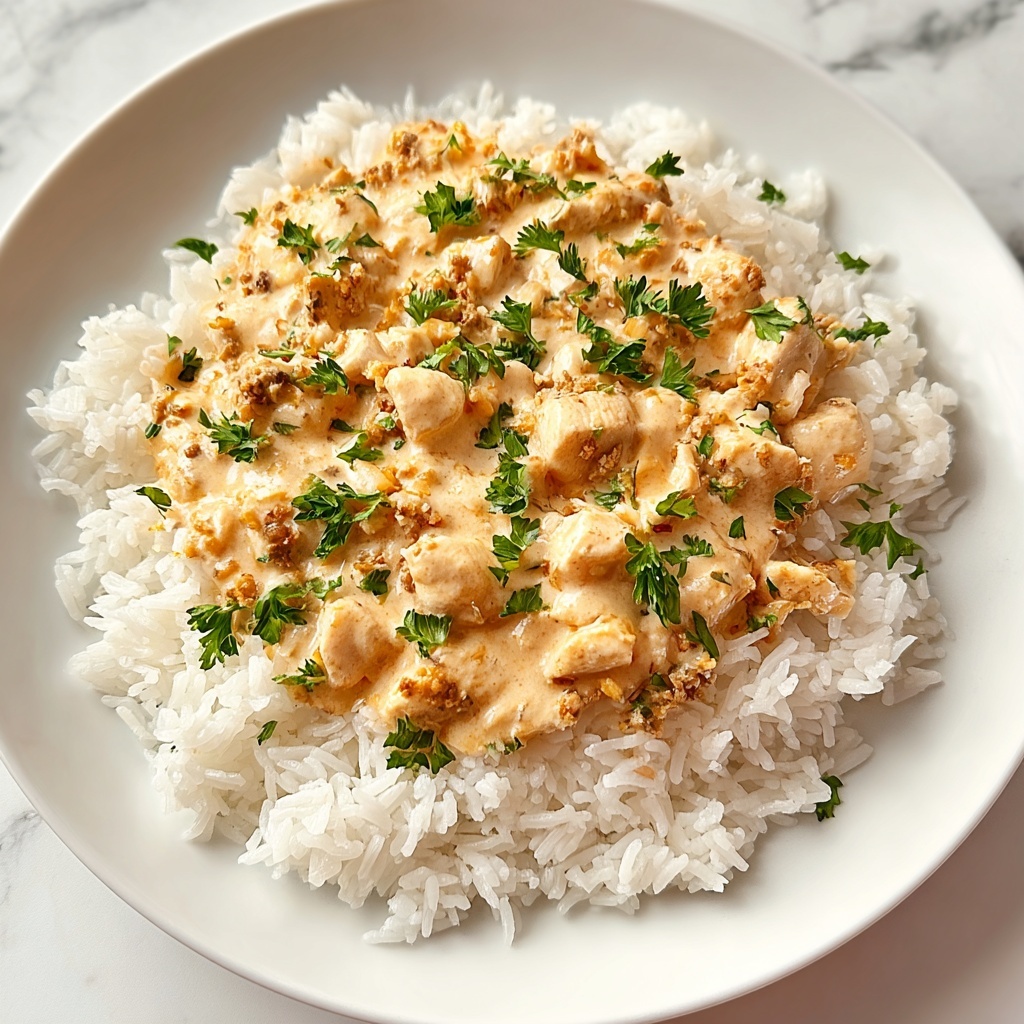 Creamy Smothered Chicken and Rice Recipe - Recipe Image