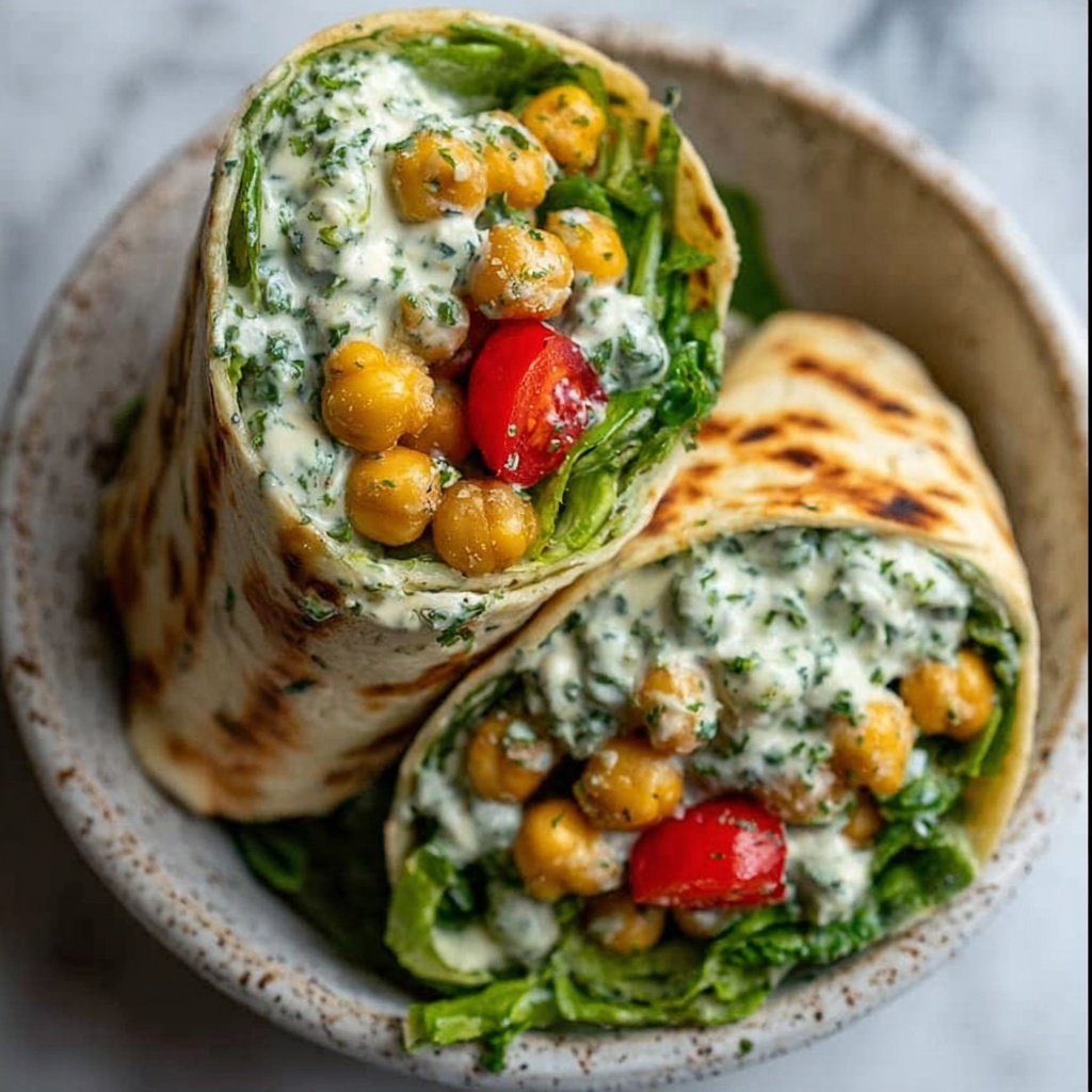 Chickpea Salad Wraps with Lemon Dressing Recipe - Recipe Image