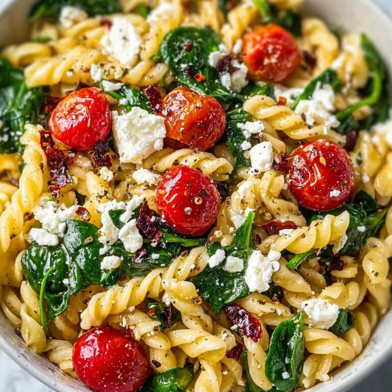 Vibrant Spinach Pasta Salad with Feta and Sweet Cranberries Recipe