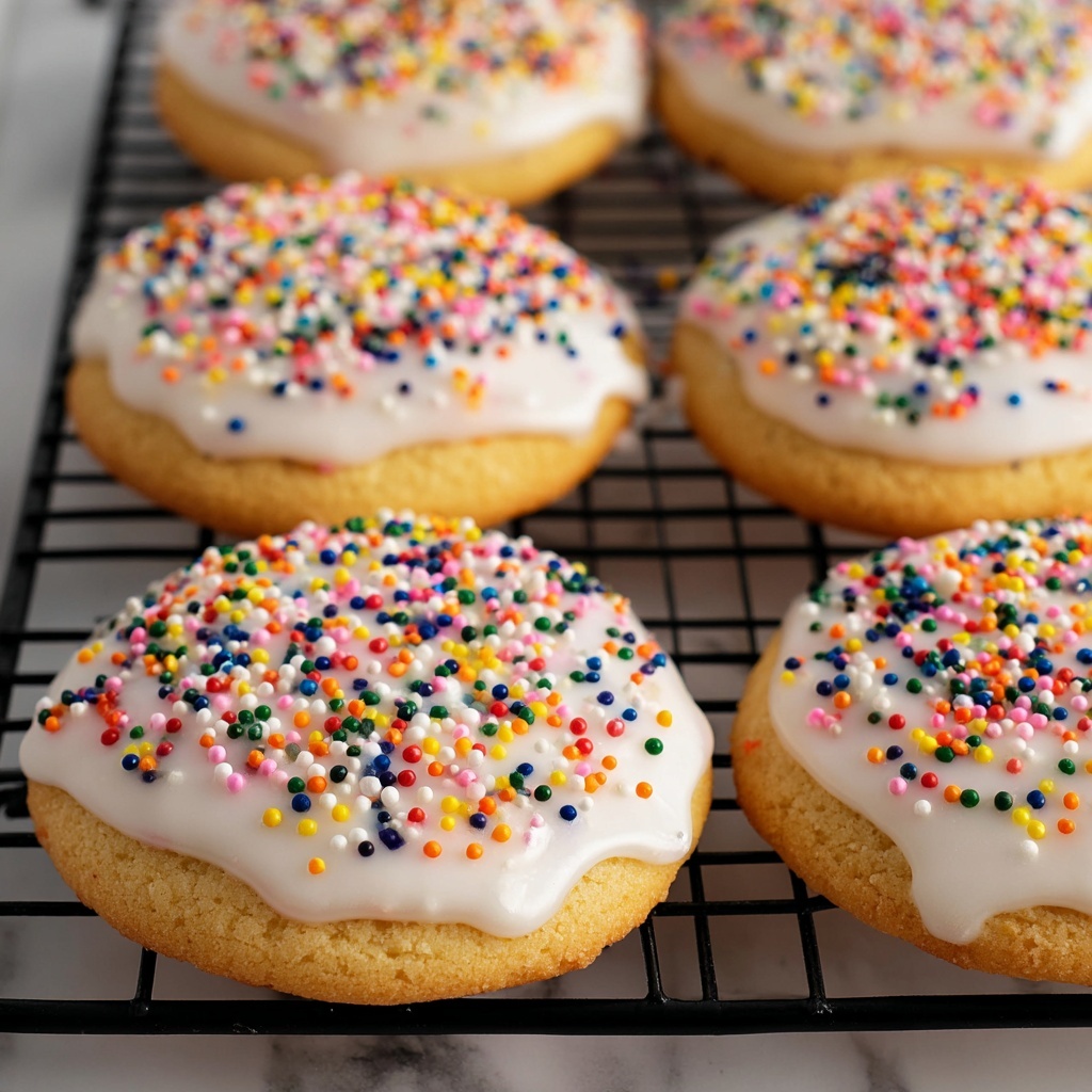 Italian Cookies with Almond Glaze and Rainbow Sprinkles Recipe - Recipe Image