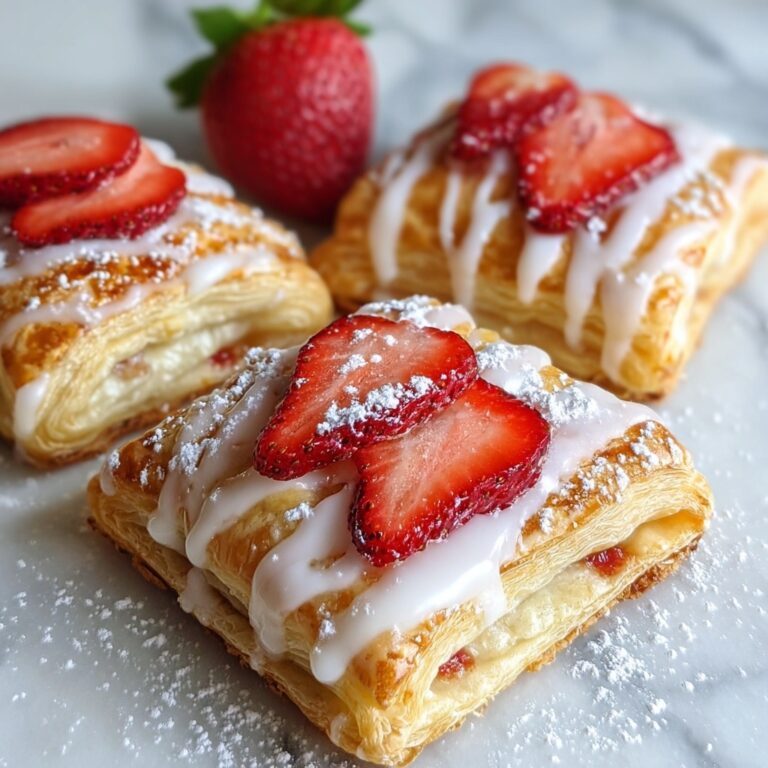 Strawberry Danish Pastry with Lemon Icing Recipe