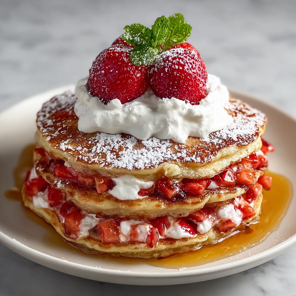 Fluffy Strawberry Cheesecake Pancakes Recipe - Recipe Image