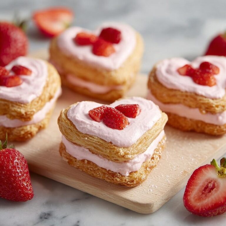 Cheese and Strawberry Heart Pastries Recipe