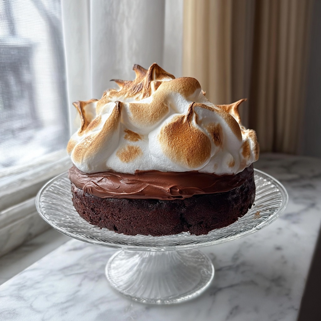 Hot Chocolate Meringue Cake Recipe - Recipe Image