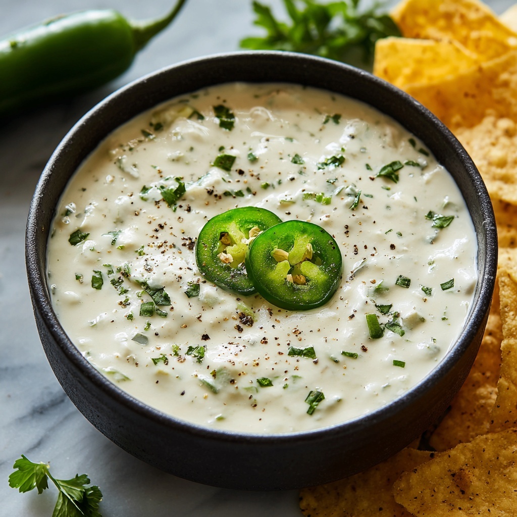 Creamy White Queso Dip Recipe - Recipe Image
