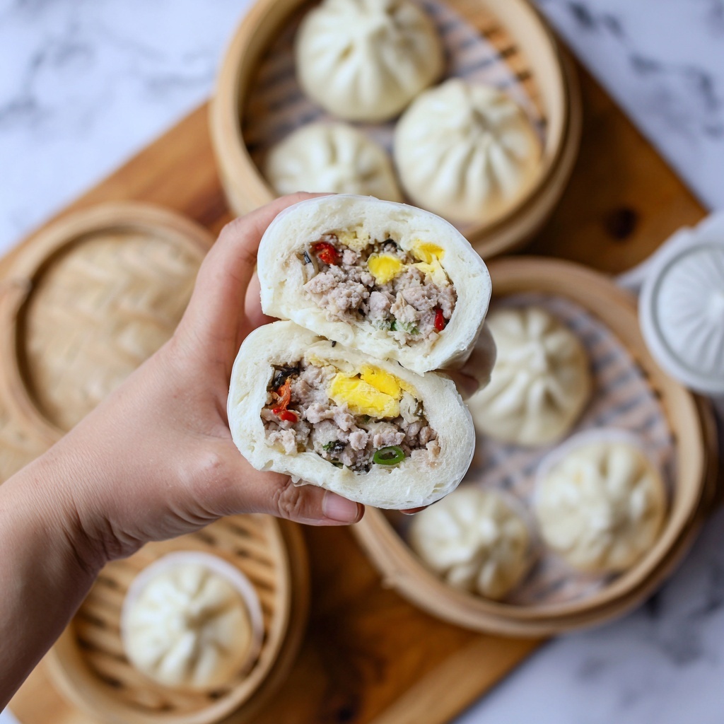 Steamed Pork Filling Buns Recipe - Recipe Image