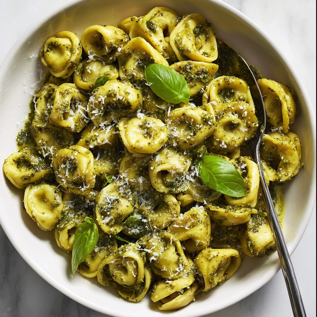 Pesto Tortellini with Spinach and Parmesan Recipe - Recipe Image