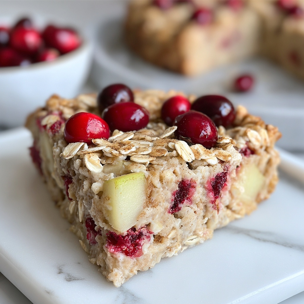 Apple Cranberry Baked Oatmeal Recipe - Recipe Image