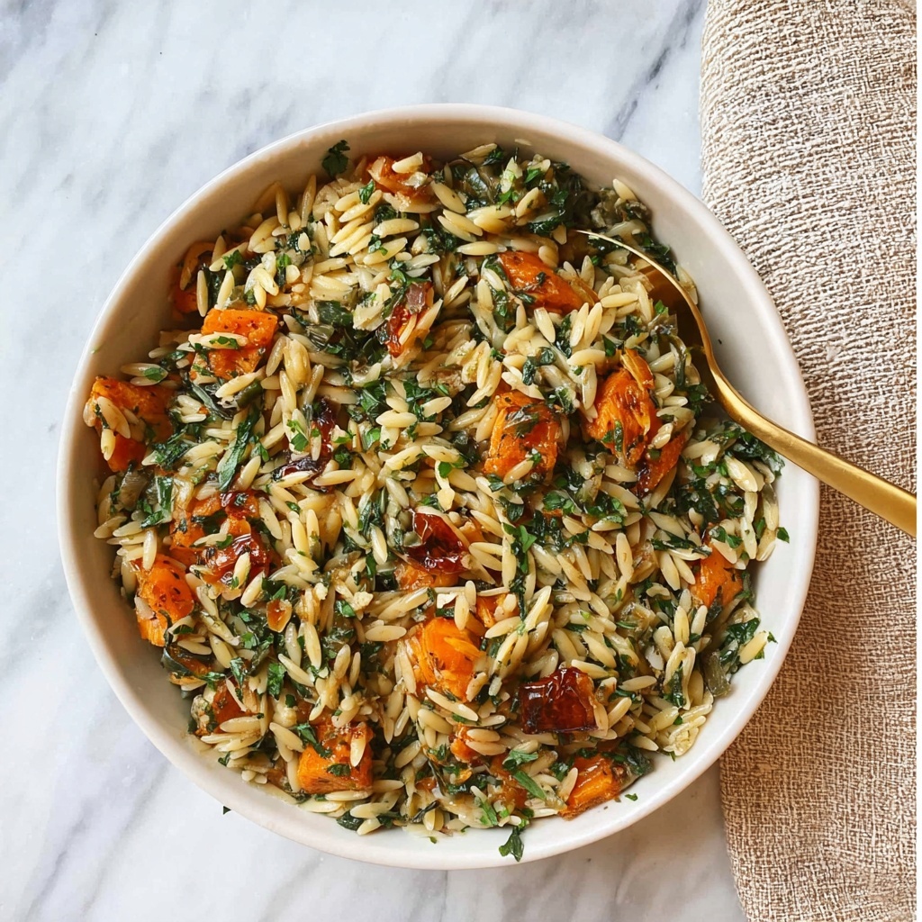 Orzo with Roasted Butternut Squash and Spinach Recipe - Recipe Image