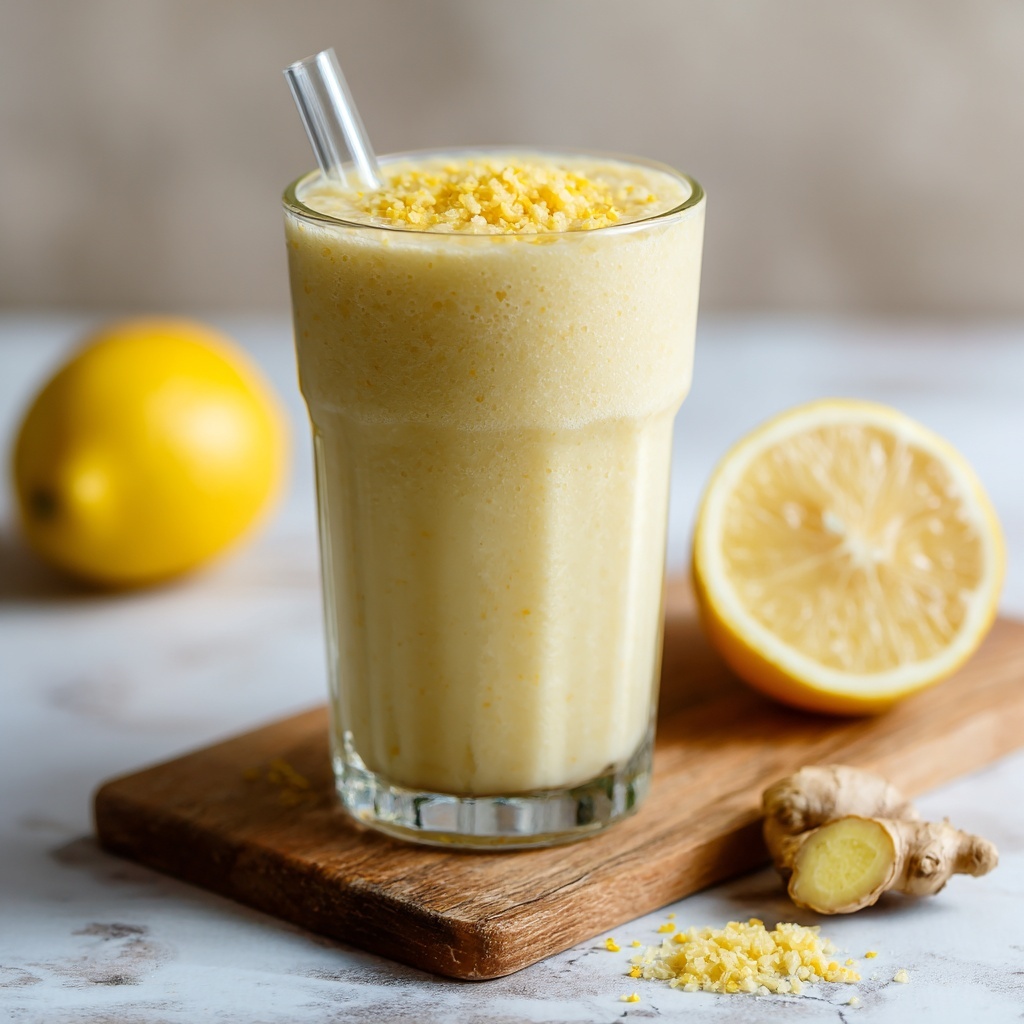 Fresh Lemon Ginger Detoxifying Smoothie - Recipe Image