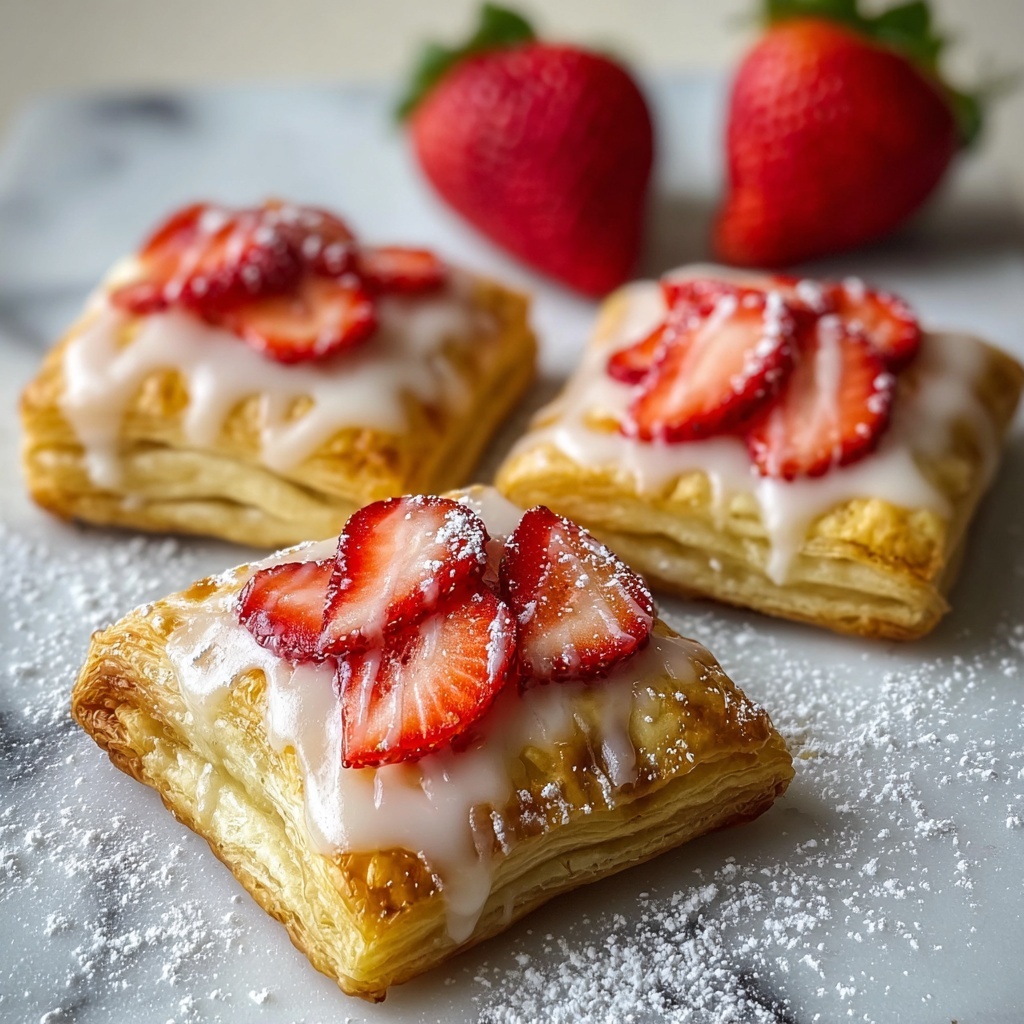 Strawberry Danish Pastry with Lemon Icing Recipe - Recipe Image