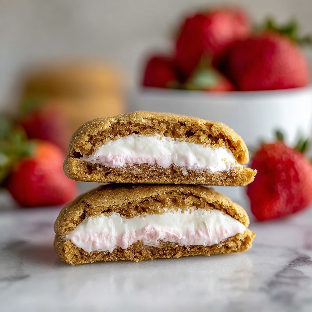 Cheesecake Cookies with Strawberry Jam and White Chocolate Recipe - Recipe Image