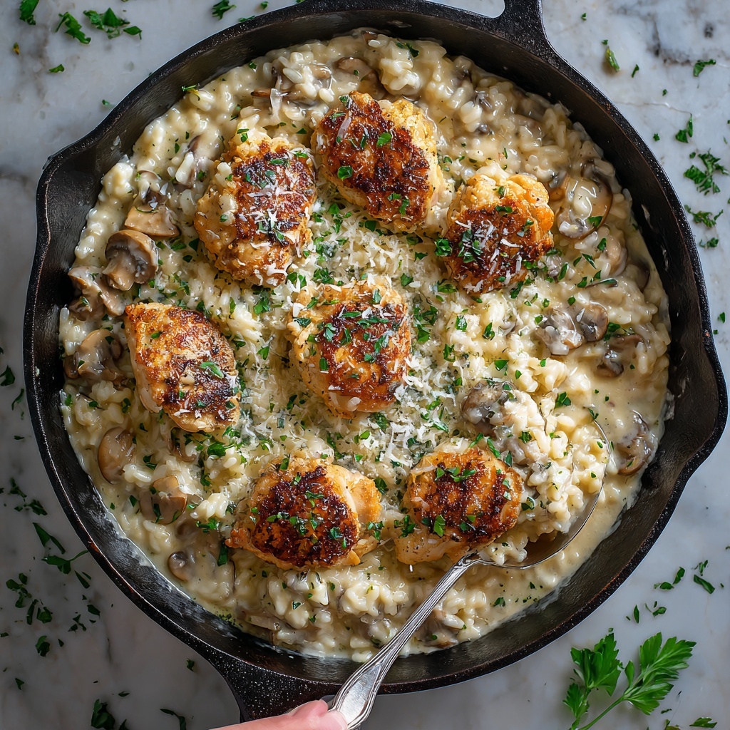 One-Pan Creamy Parmesan Chicken & Rice Recipe - Recipe Image