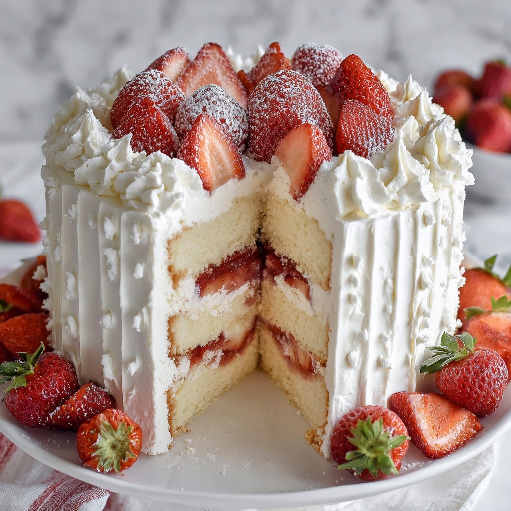 Strawberry Angel Cake Recipe - Recipe Image