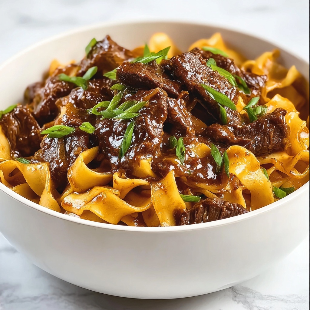 Slow Cooker Korean Beef Noodles Recipe - Recipe Image