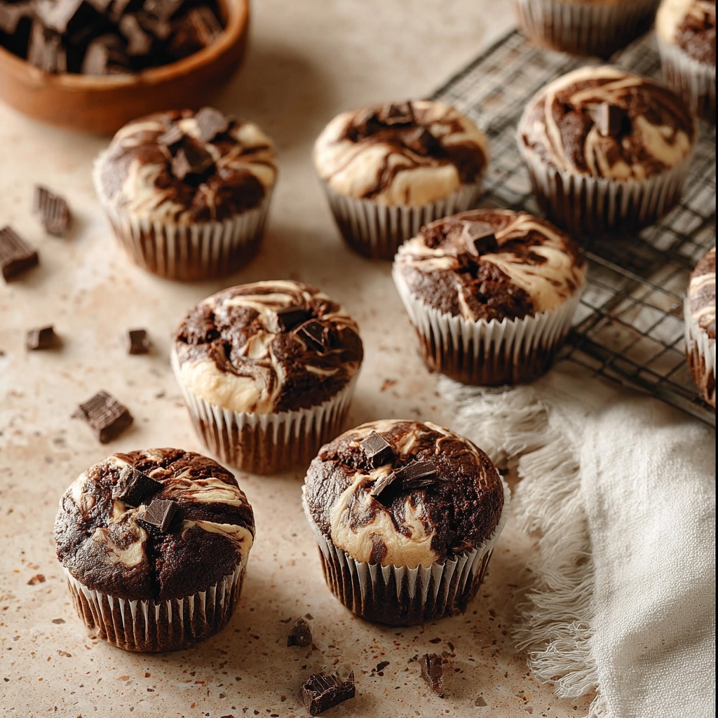 Chocolate Almond Butter Swirl Muffins Recipe - Recipe Image