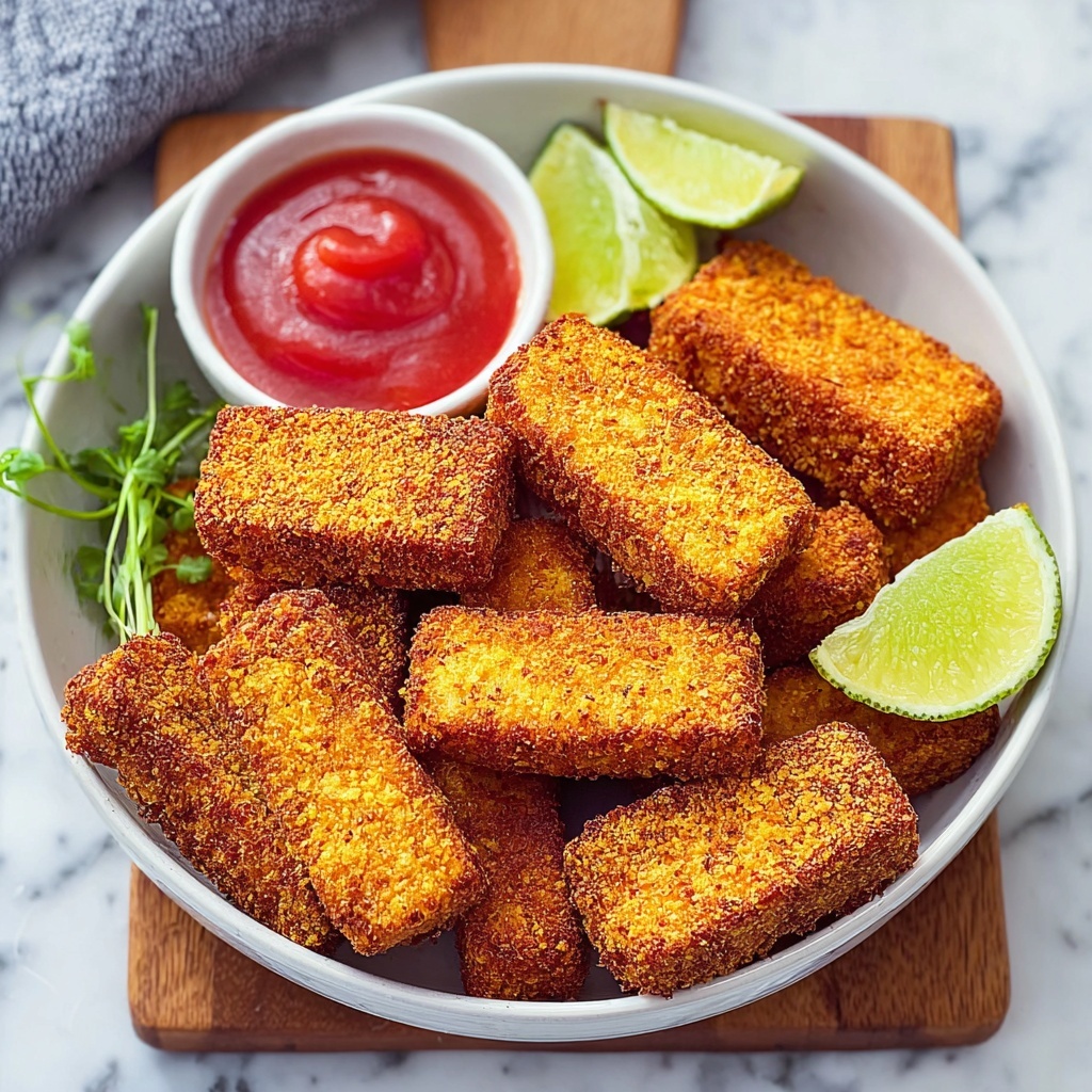 Crispy Baked or Air-Fried Vegan Tofu Nuggets Recipe - Recipe Image