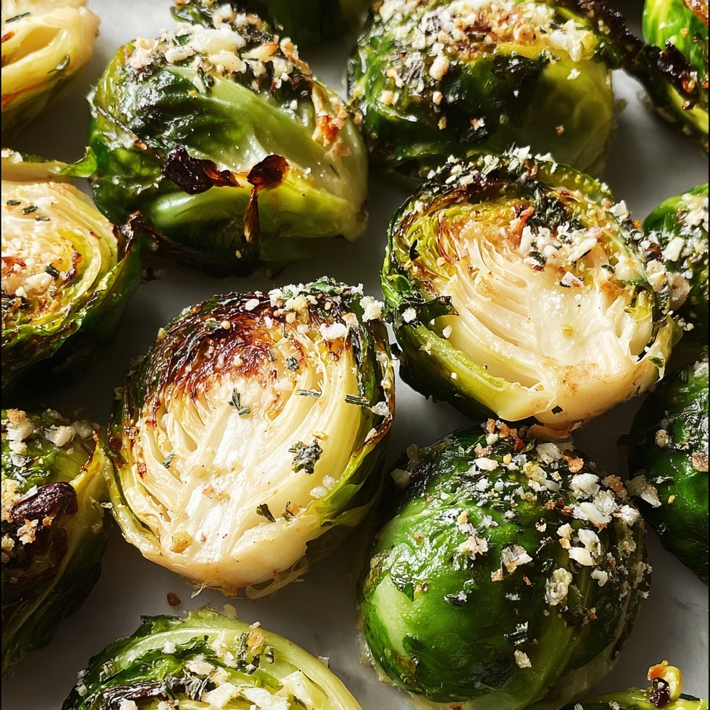 Easy Garlic Parmesan Roasted Brussels Sprouts Recipe - Recipe Image
