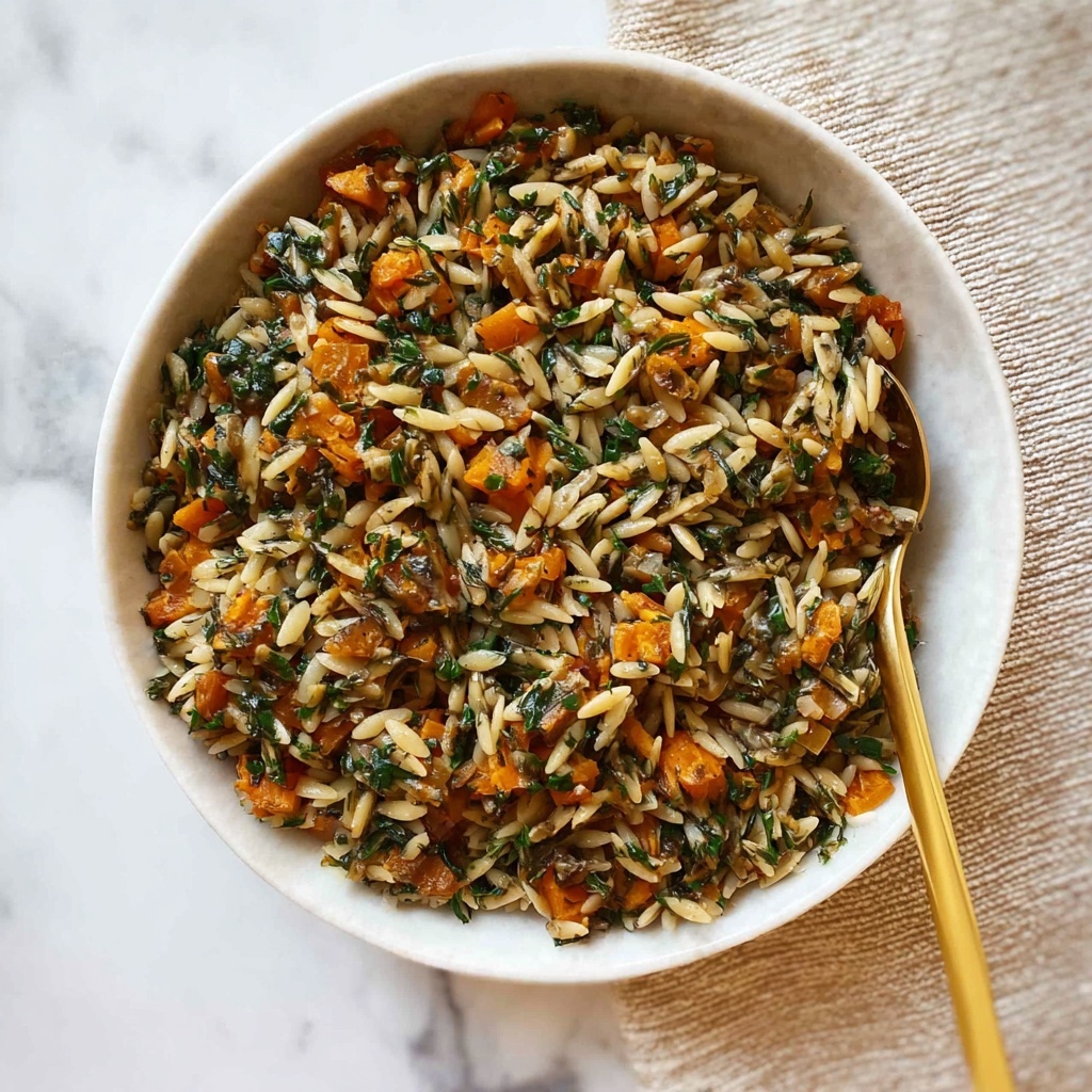 Orzo with Roasted Butternut Squash and Spinach Recipe - Recipe Image