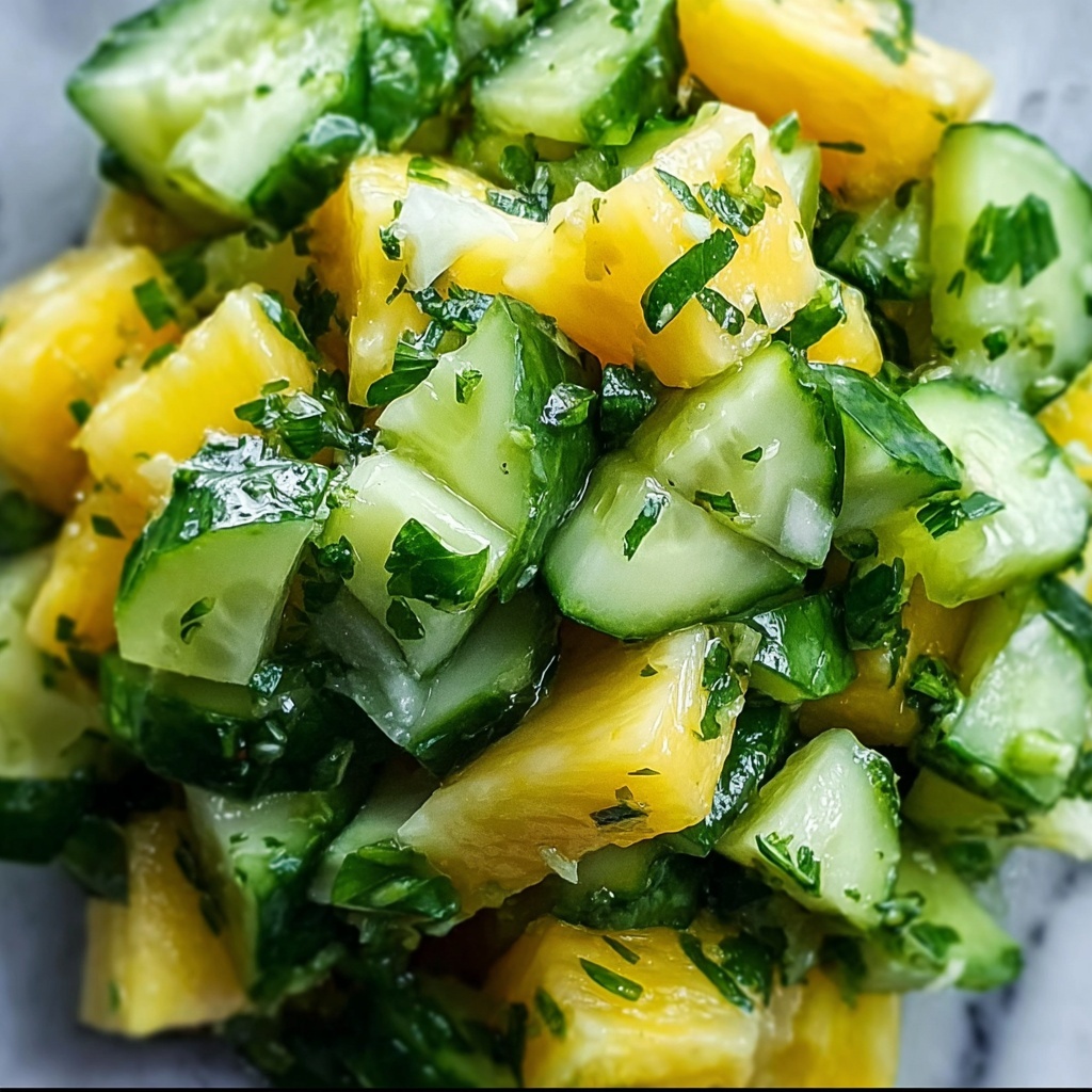 Light and Zesty Pineapple Cucumber Salad for Refreshing Snacking Recipe - Recipe Image