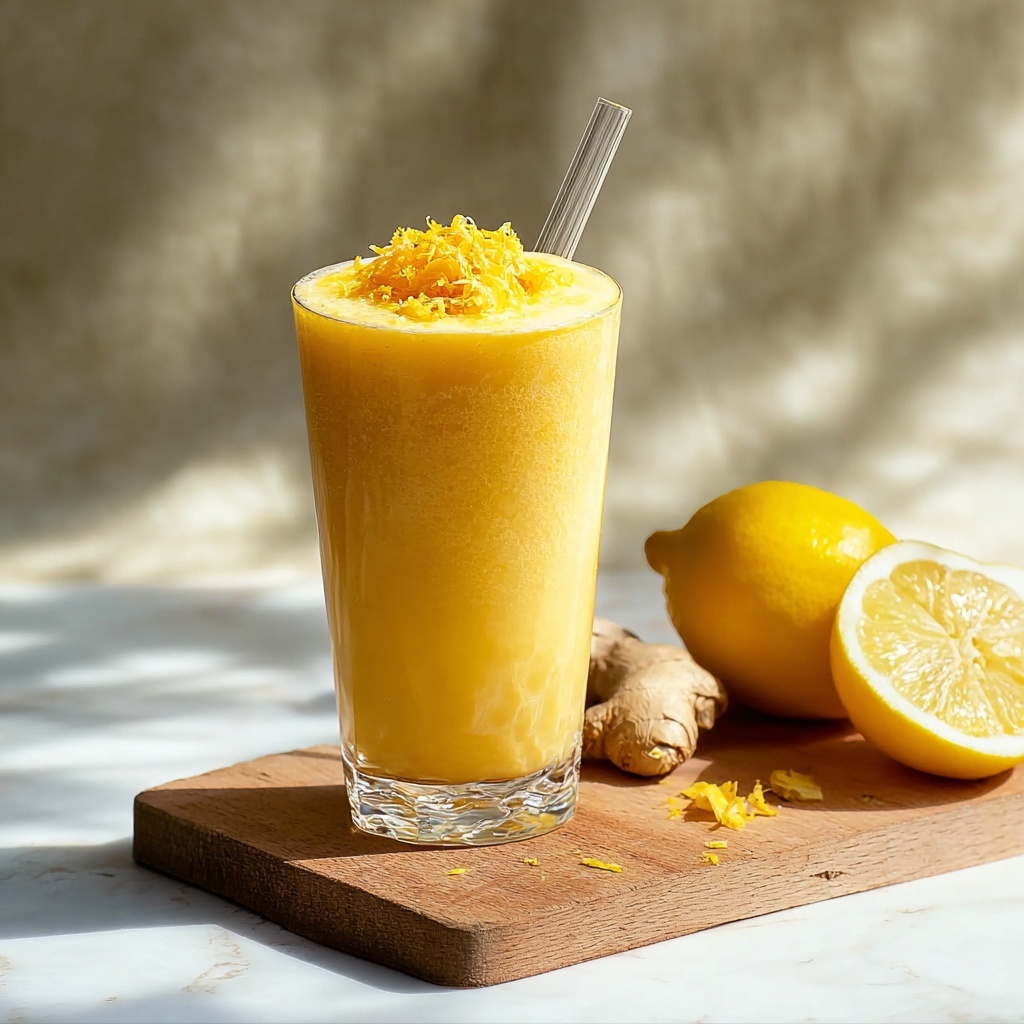 Fresh Lemon Ginger Detoxifying Smoothie Recipe - Recipe Image
