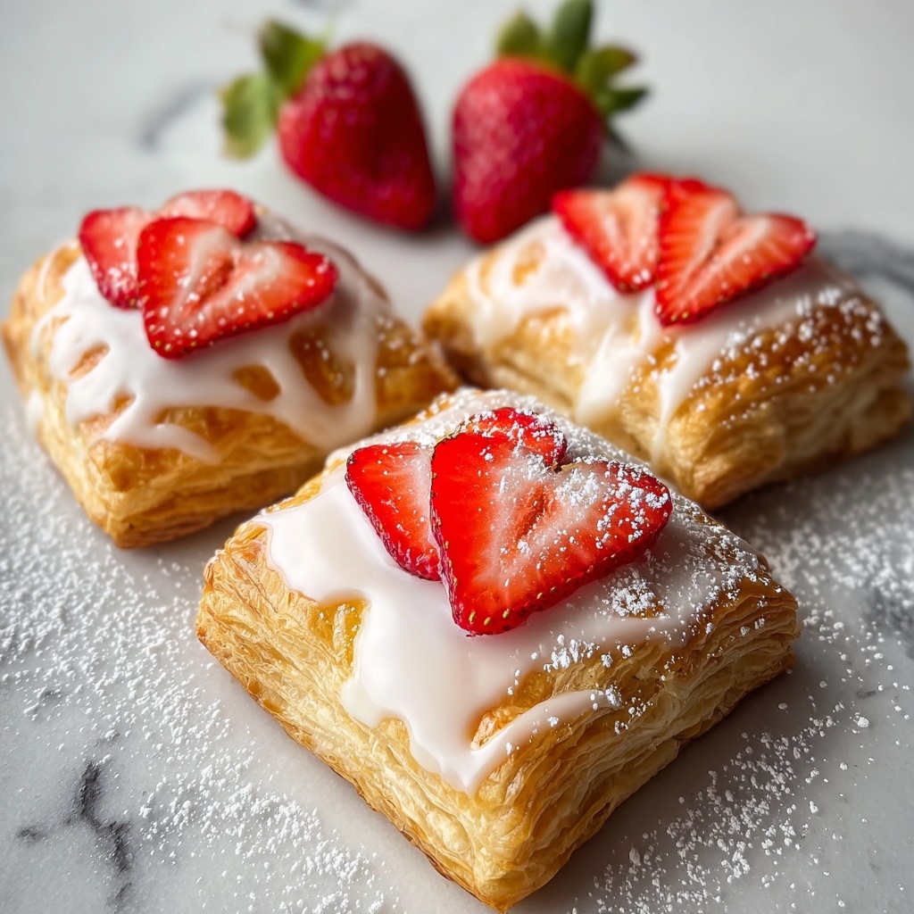 Strawberry Danish Pastry with Lemon Icing Recipe - Recipe Image