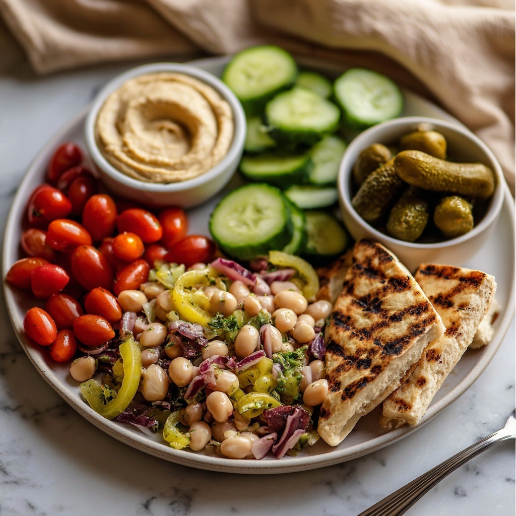 Marinated Green Olive Bean Salad with Chive Basil Dressing Recipe - Recipe Image