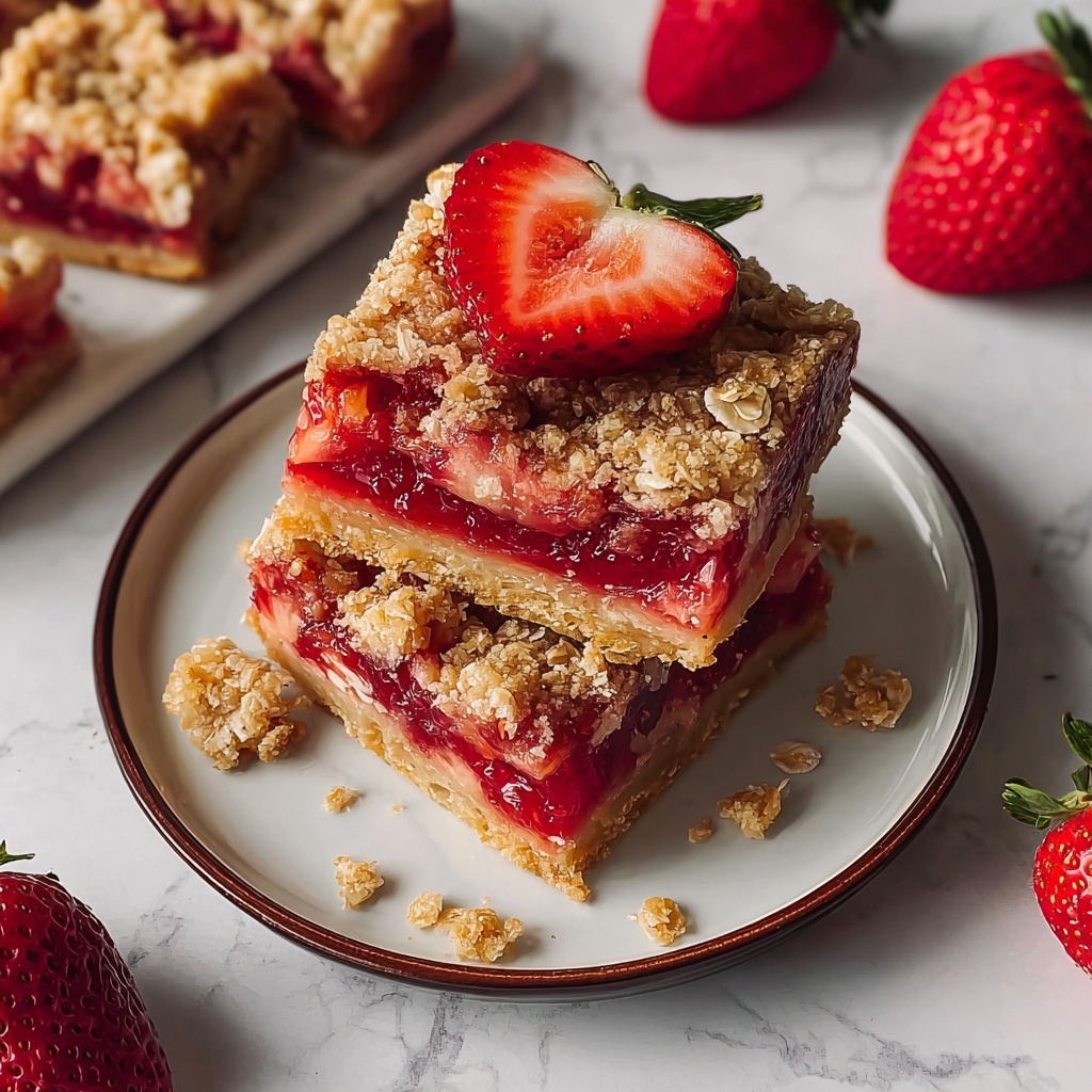 Healthy Strawberry Oatmeal Bars Recipe - Recipe Image