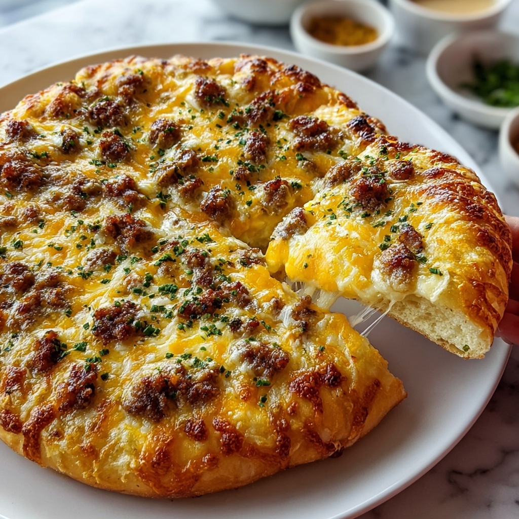 Sausage Gravy Crescent Roll Breakfast Pizza Recipe - Recipe Image