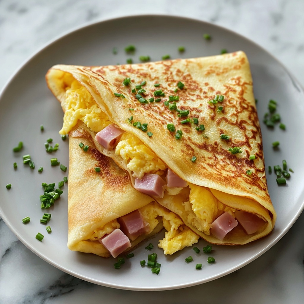 Egg, Ham, and Cheese Crepes for Breakfast Bliss Recipe - Recipe Image